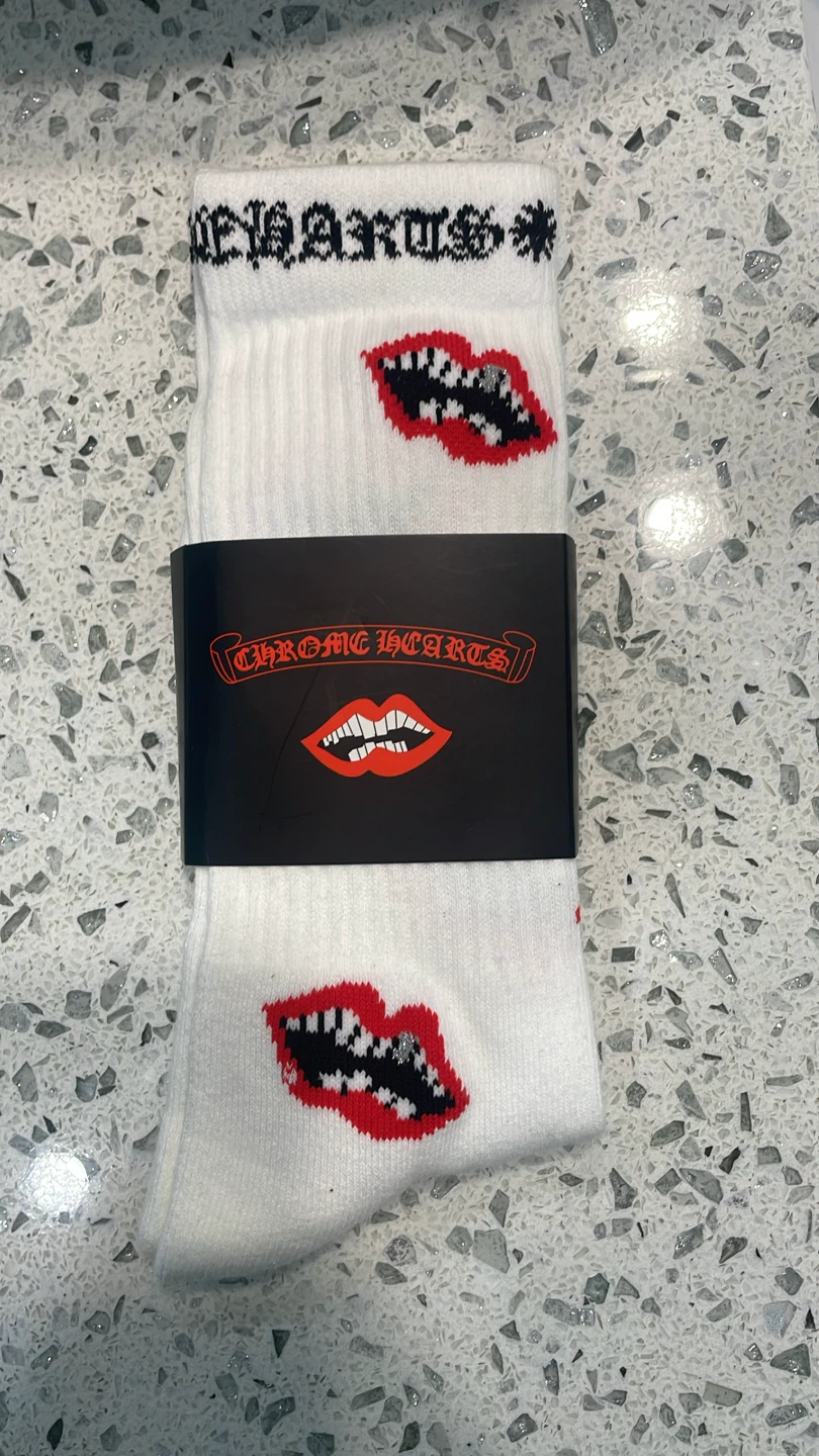 White red Chrome Hearts socks