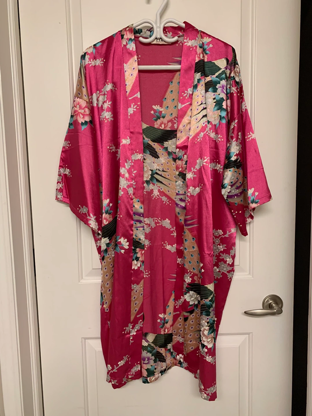 ⚽️ Women's Pink Peacock Kimono Robe 70% Silk