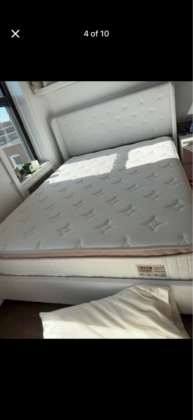 Bed frame + mattress (year used, queen size) - photo 2