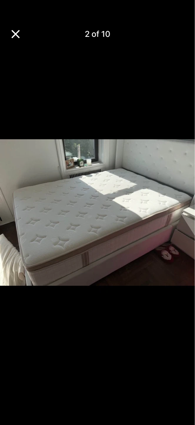 Bed frame + mattress (year used, queen size)