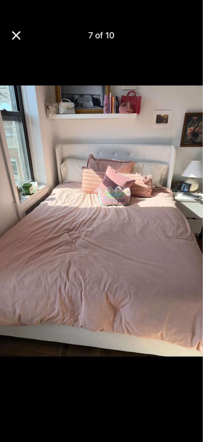 Bed frame + mattress (year used, queen size) - photo 4