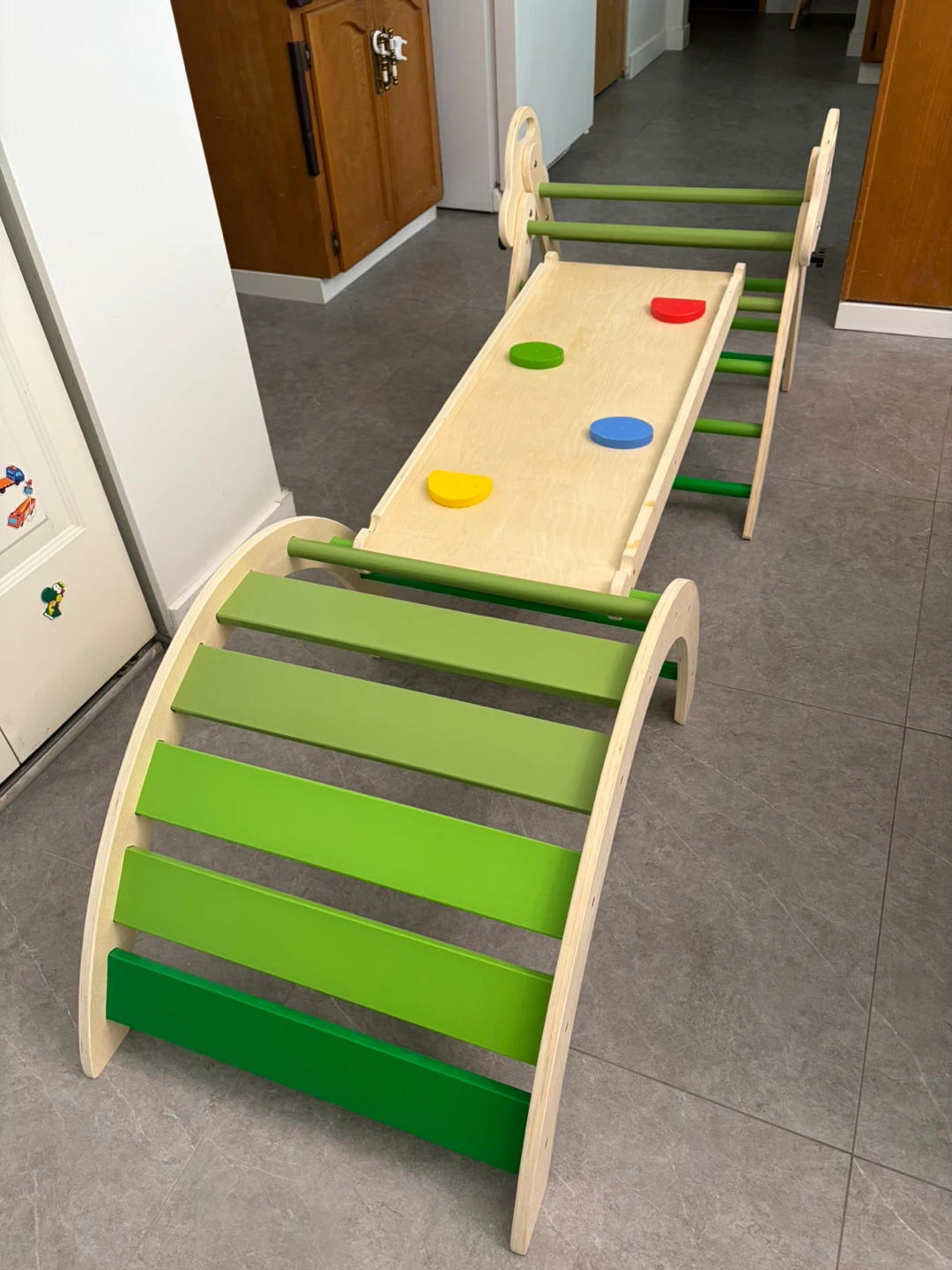 Wooden Pikler Triangle with Slide and Rocker