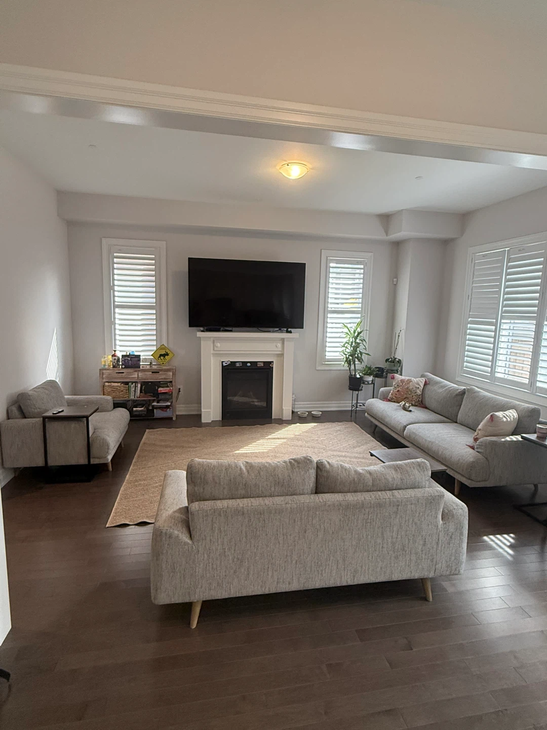 Grey Fabric Sectional Sofa 3 pieces