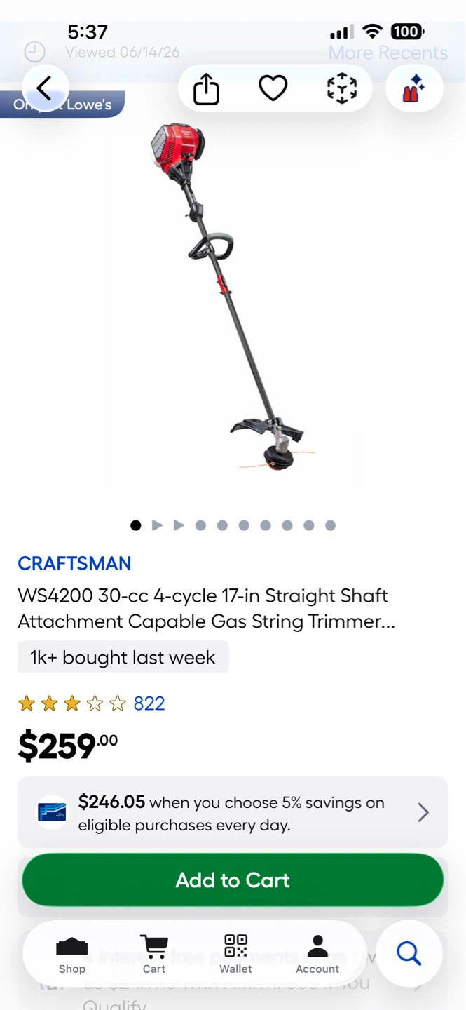 4 cycle gas string trimmer - photo 5