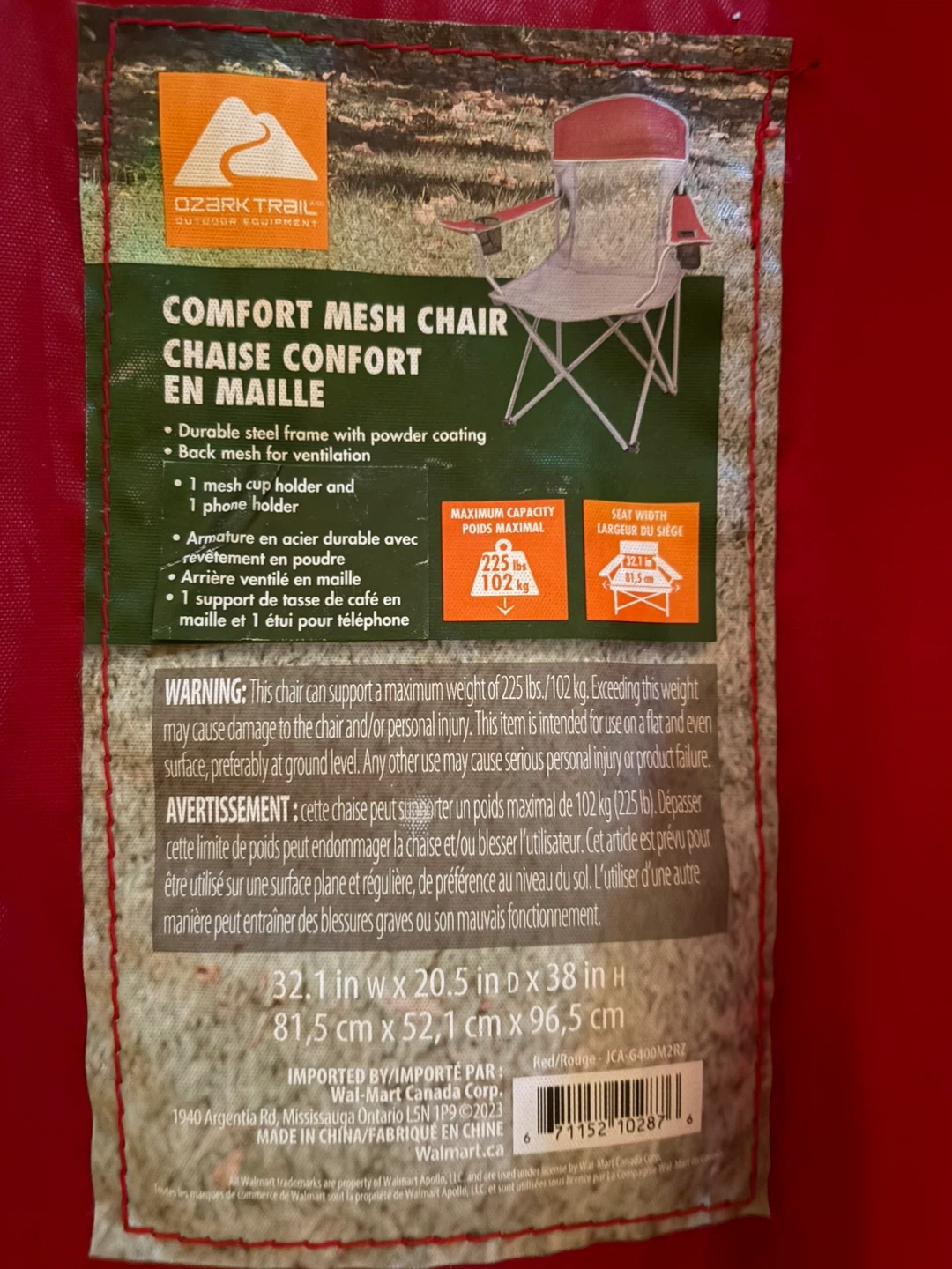 Ozark Trail Comfort Mesh Chair Red - photo 2