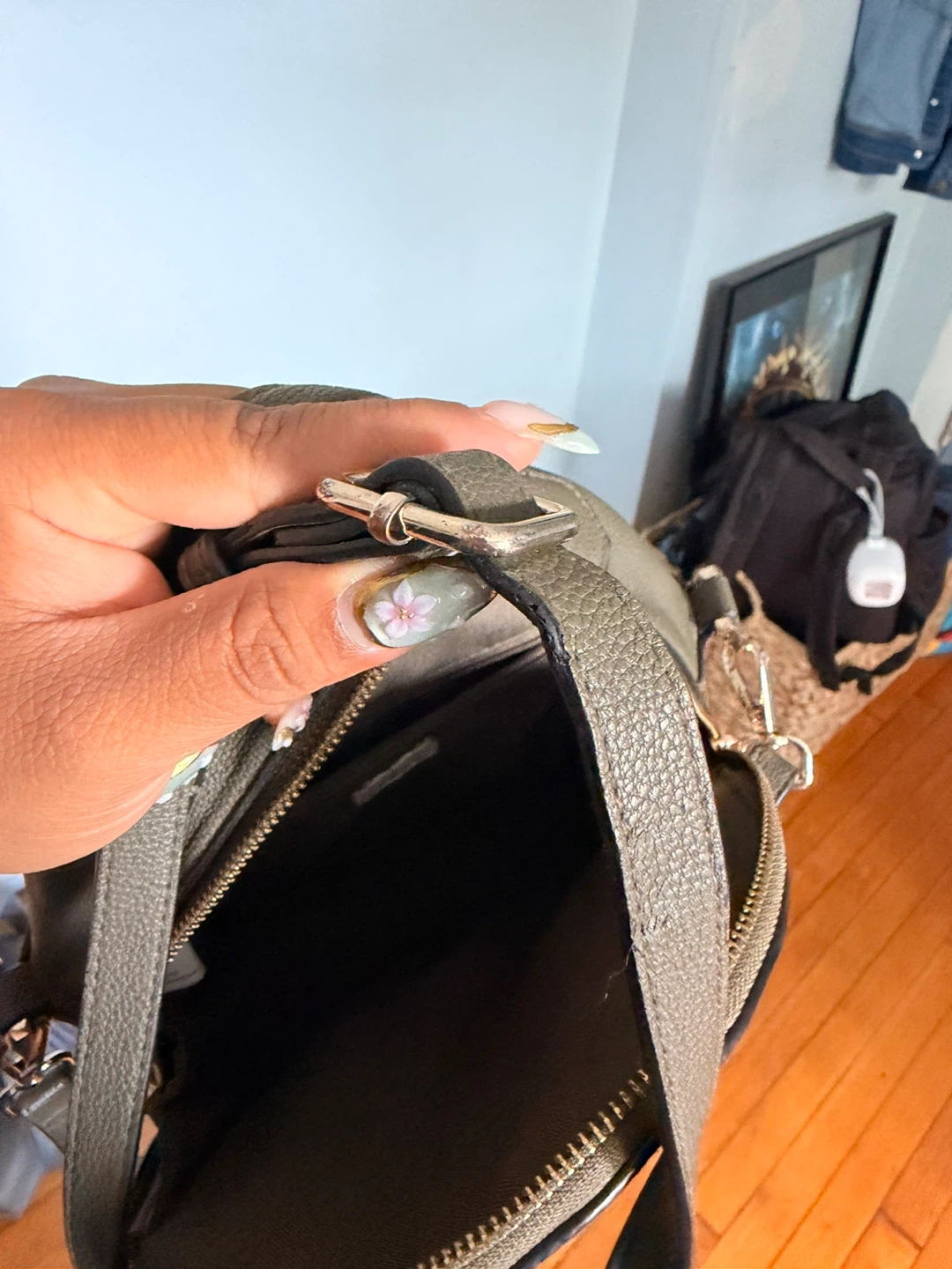 Khaki Faux Leather Mini Backpack - photo 5