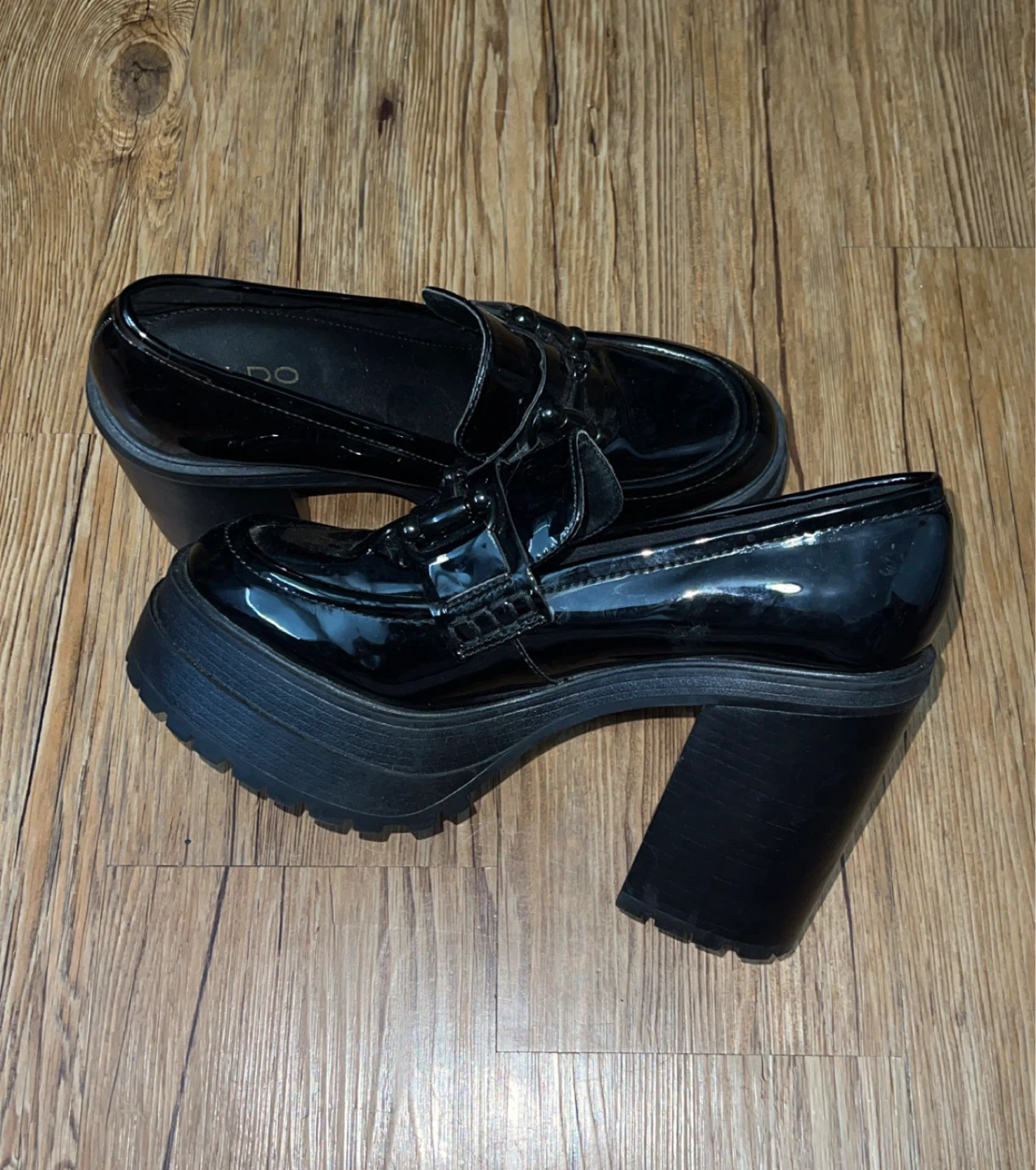 ALDO Black Patent Platform Loafers