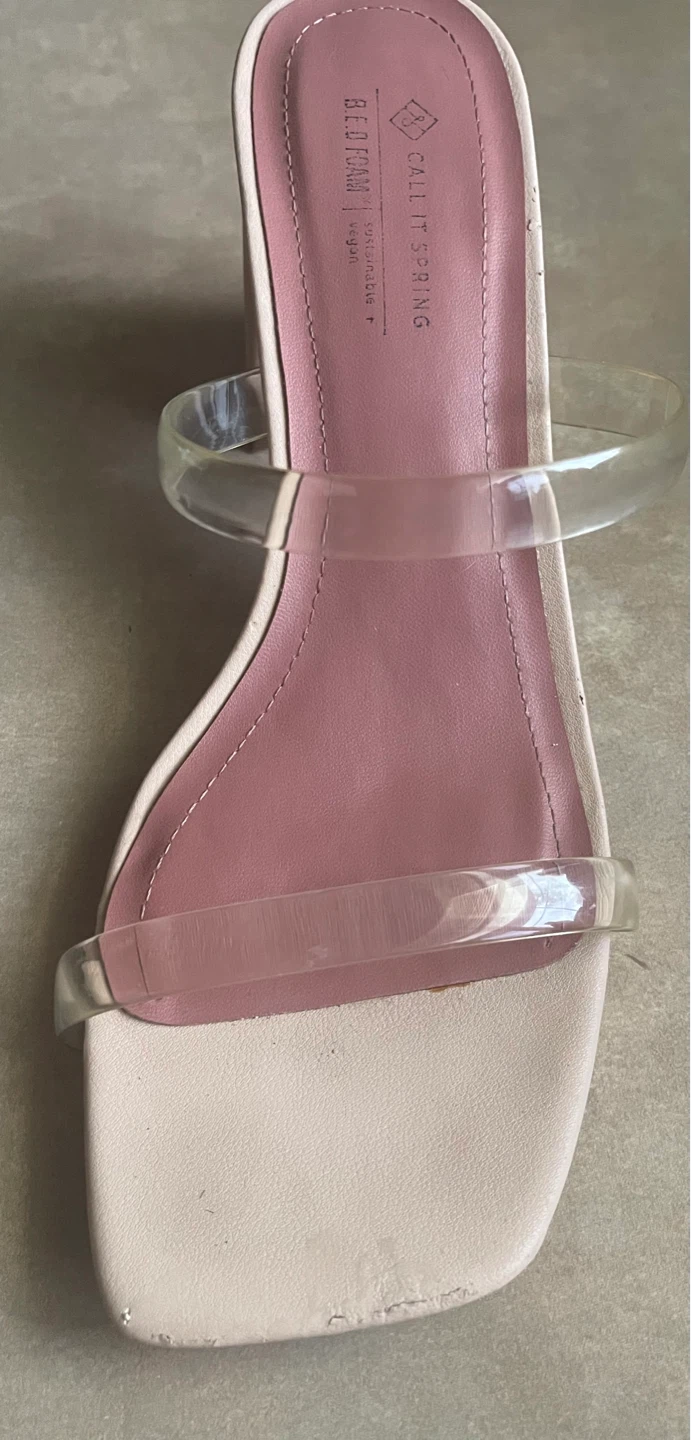 ⚽️ Call It Spring Beige Block Heels Size 7.5 - photo 5