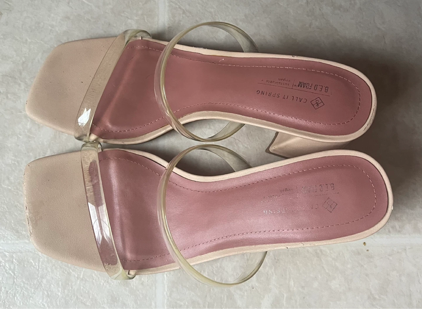 ⚽️ Call It Spring Beige Block Heels Size 7.5