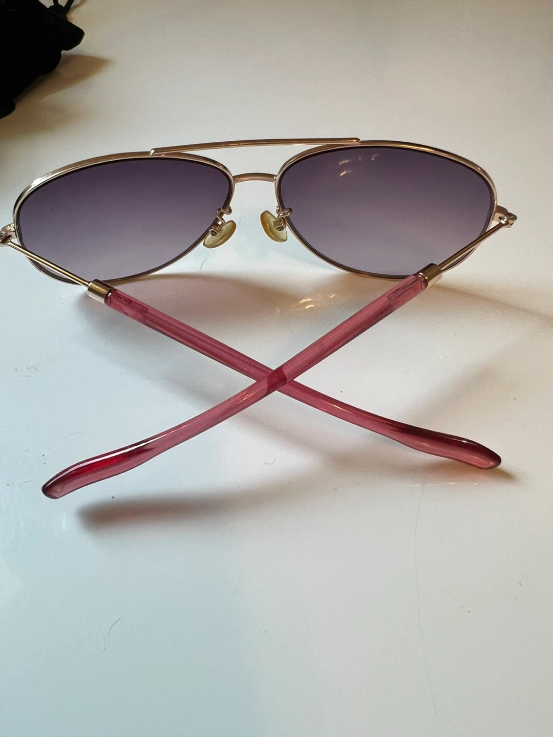 ⚽ Aviator Sunglasses - Gold Frame with Pink Temples - photo 3