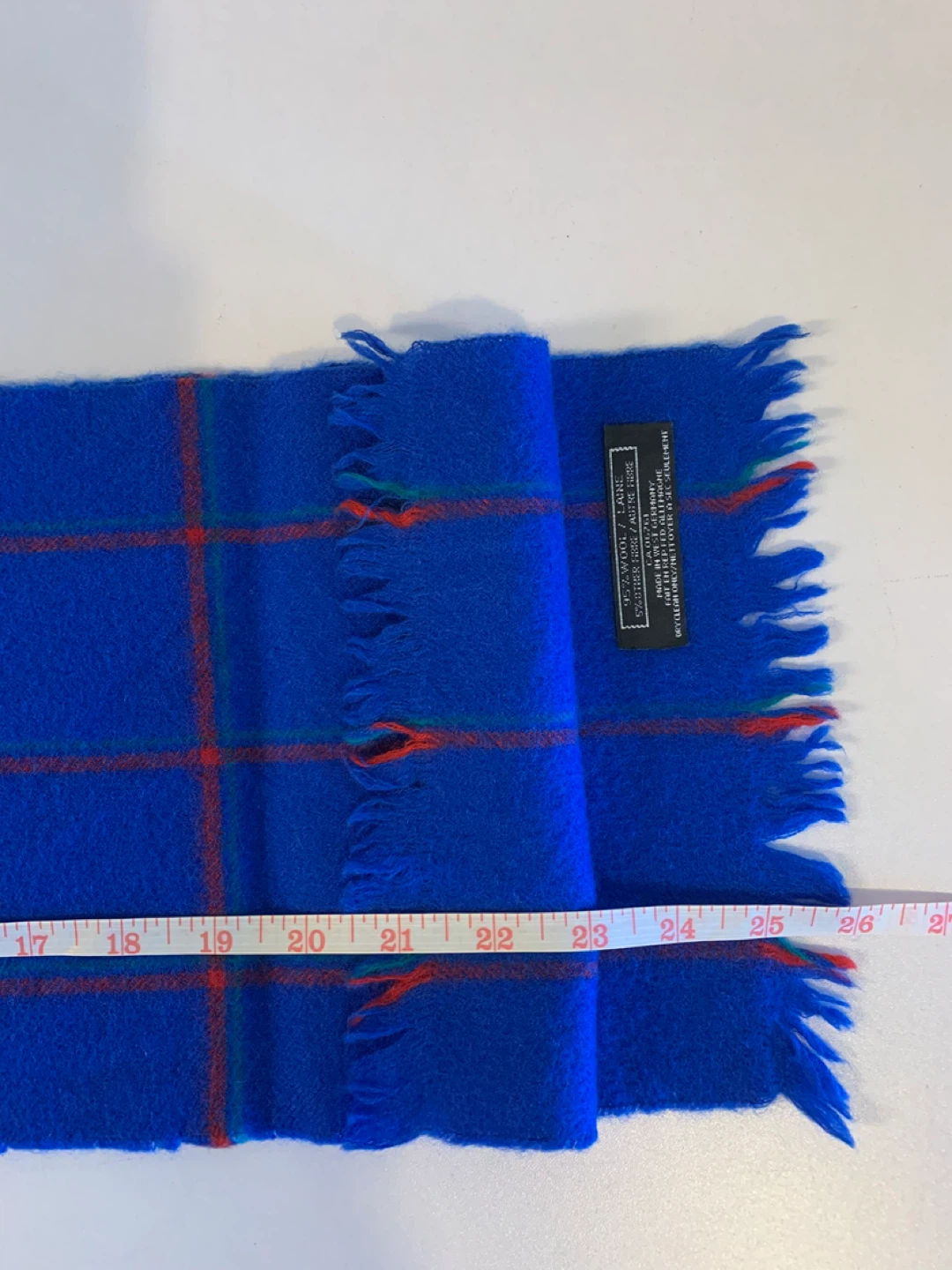 ⚽️ Vintage Blue Plaid Wool Scarf - photo 5