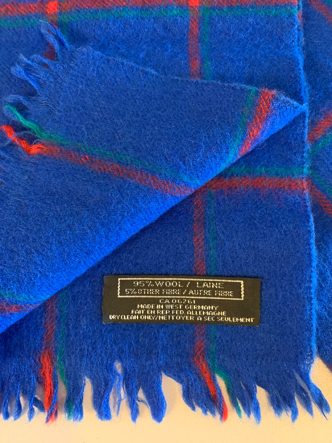 ⚽️ Vintage Blue Plaid Wool Scarf - photo 3