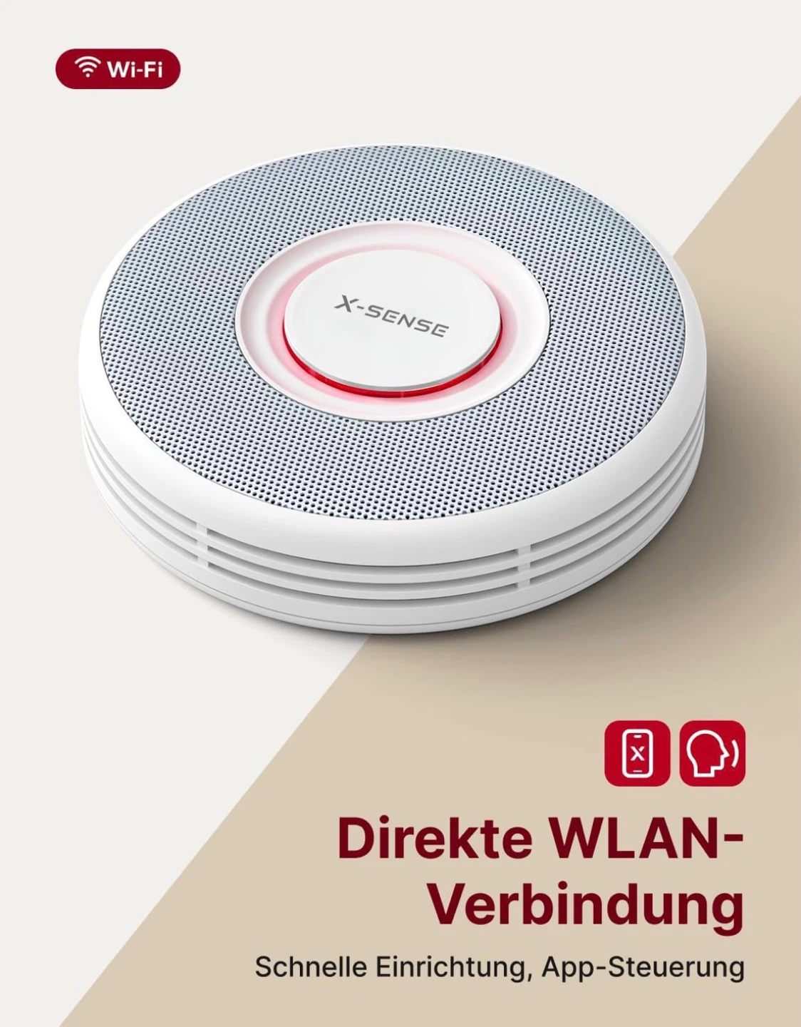 X-Sense Wi-Fi Smoke Detector with Voice Alerts - photo 2