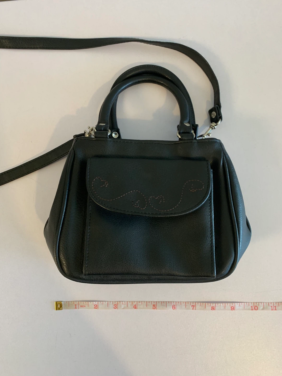 ⚽️ Black Faux Leather Handbag - photo 5