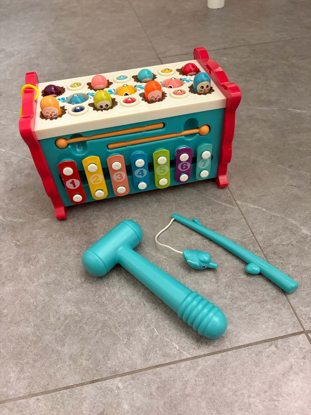 Baby Activity Center Toy with Hammer and Fishing Rod