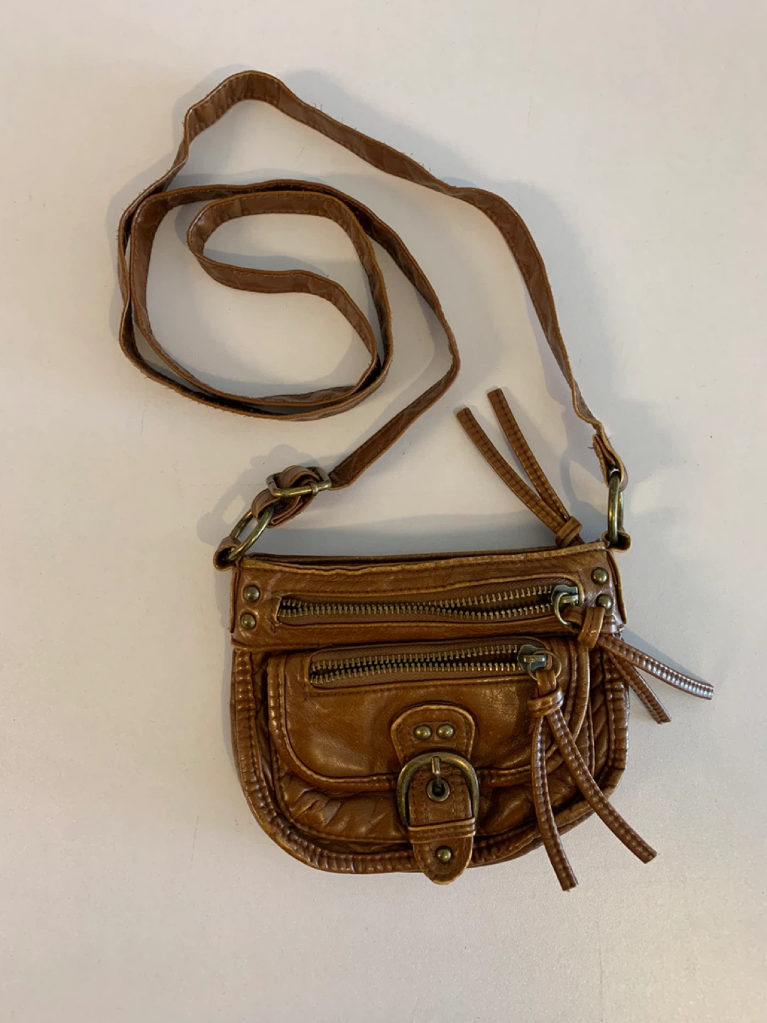 ⚽️ Brown Faux Leather Crossbody Bag