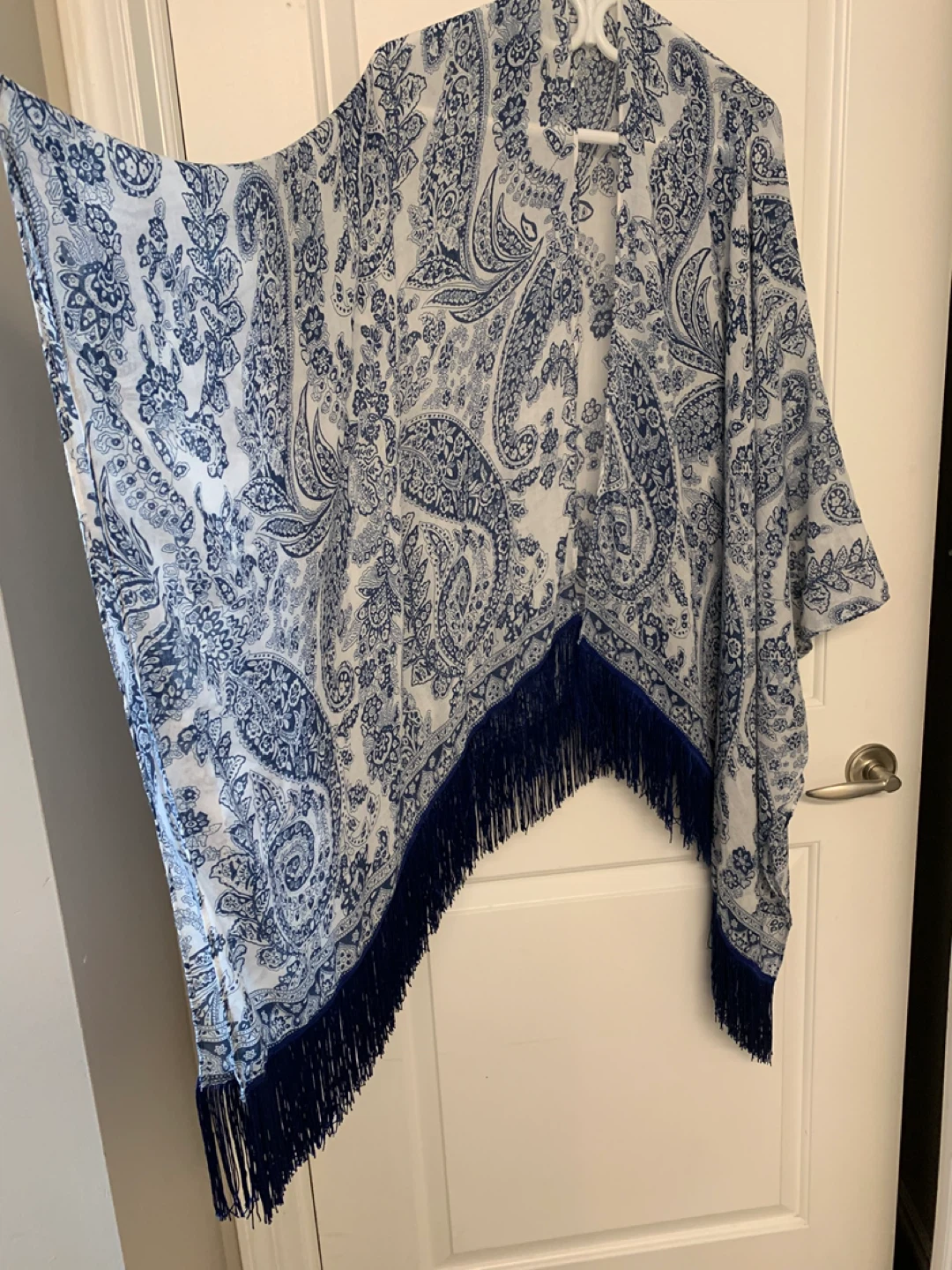 ⚽️ Blue Paisley Kimono with Fringe - photo 2