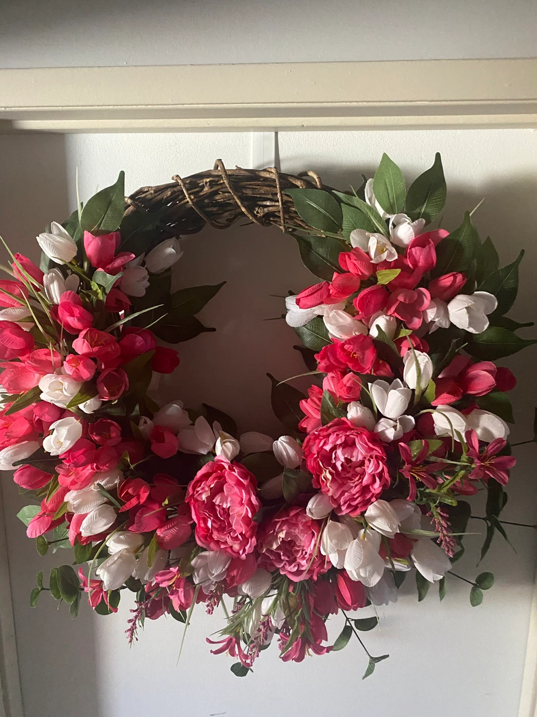 Spring Floral Wreath with Tulips and Peonies - photo 2