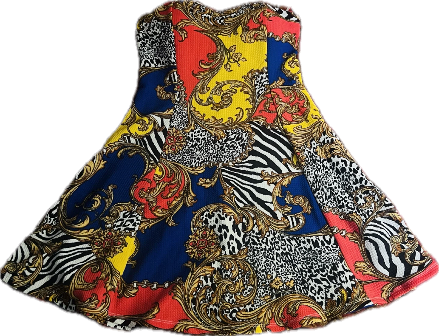 Strapless Dress Large- Patterned