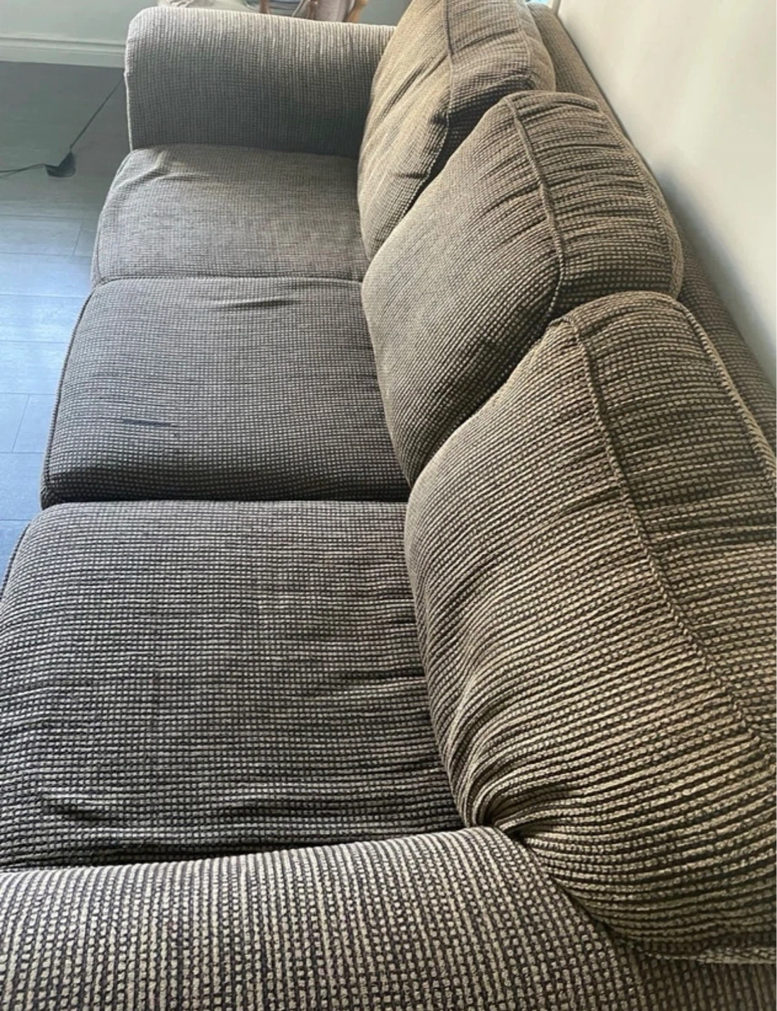 Brown 3-seater Striped Sofa ⚽️ - photo 2
