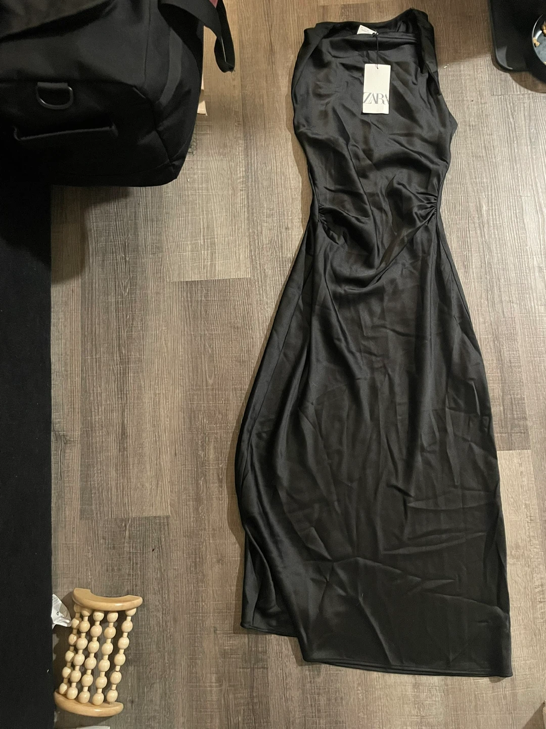 ZARA Black Satin Long Dress ⚽️ - photo 2
