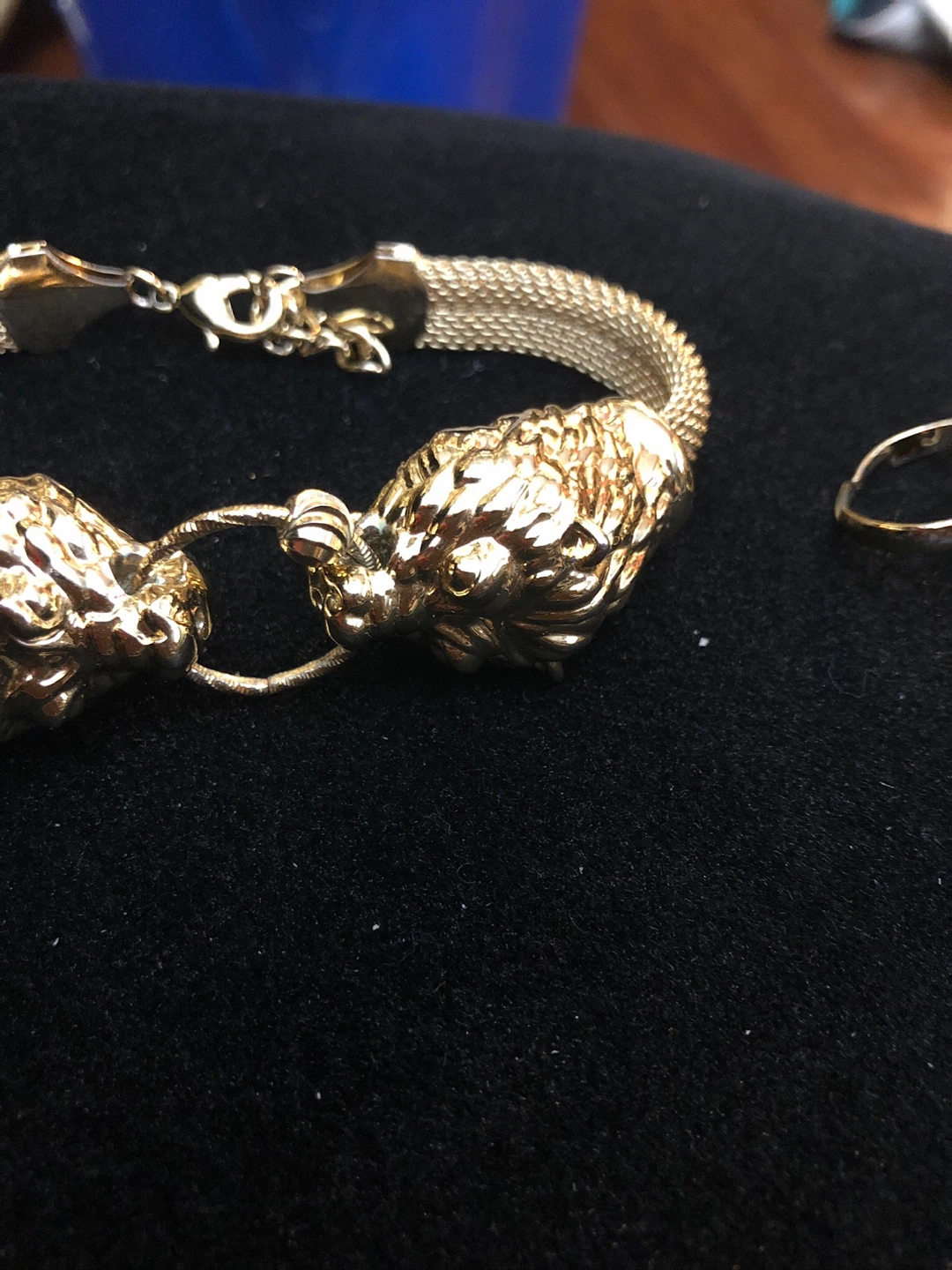 Gold- plated lion head ring and bracelet set - photo 2