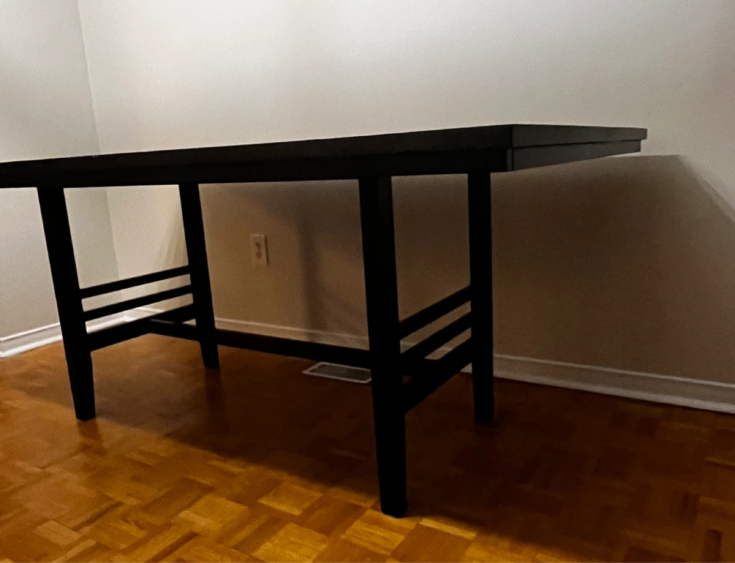 Dark brown dining table