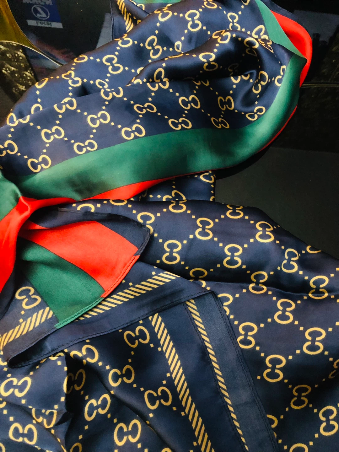 Classic Scarf with GG 100% silk made in Italy