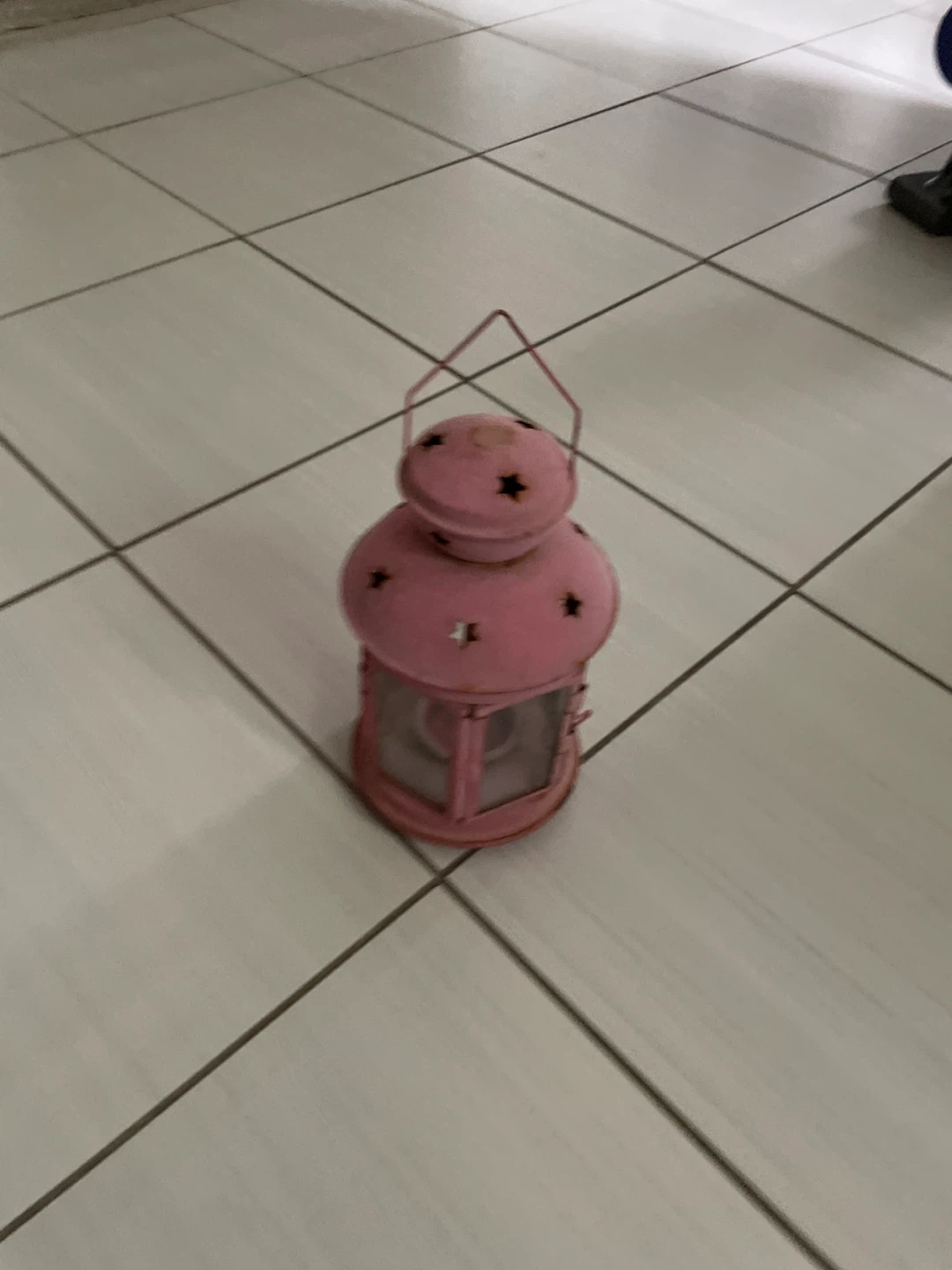 Pink Star Cutout Lantern