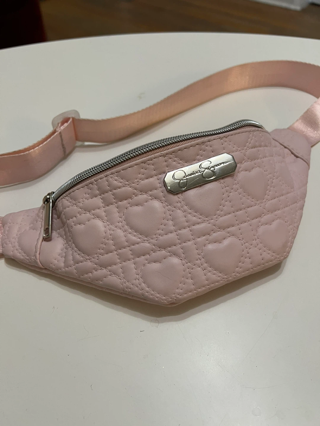 ⚽ Jessica Simpson Pink Quilted Heart Fanny Pack