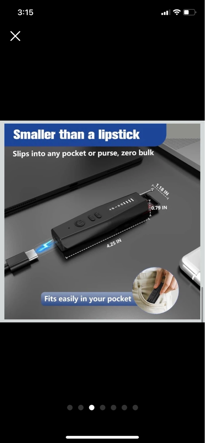 ⚽ Black Hidden Camera Detector & RF Signal Scanner - photo 3