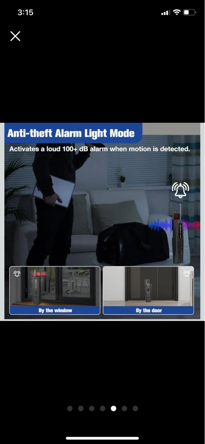⚽ Black Hidden Camera Detector & RF Signal Scanner - photo 5