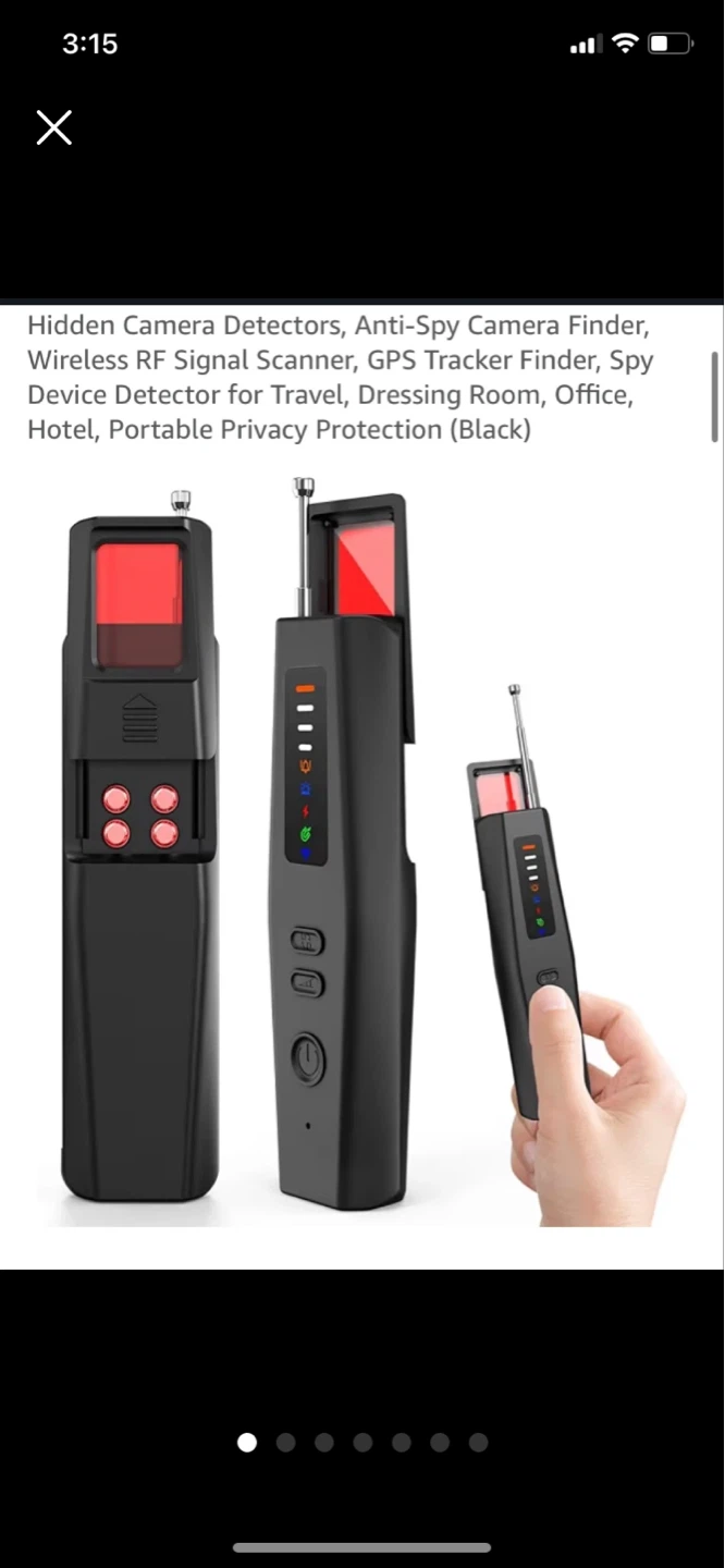 ⚽ Black Hidden Camera Detector & RF Signal Scanner