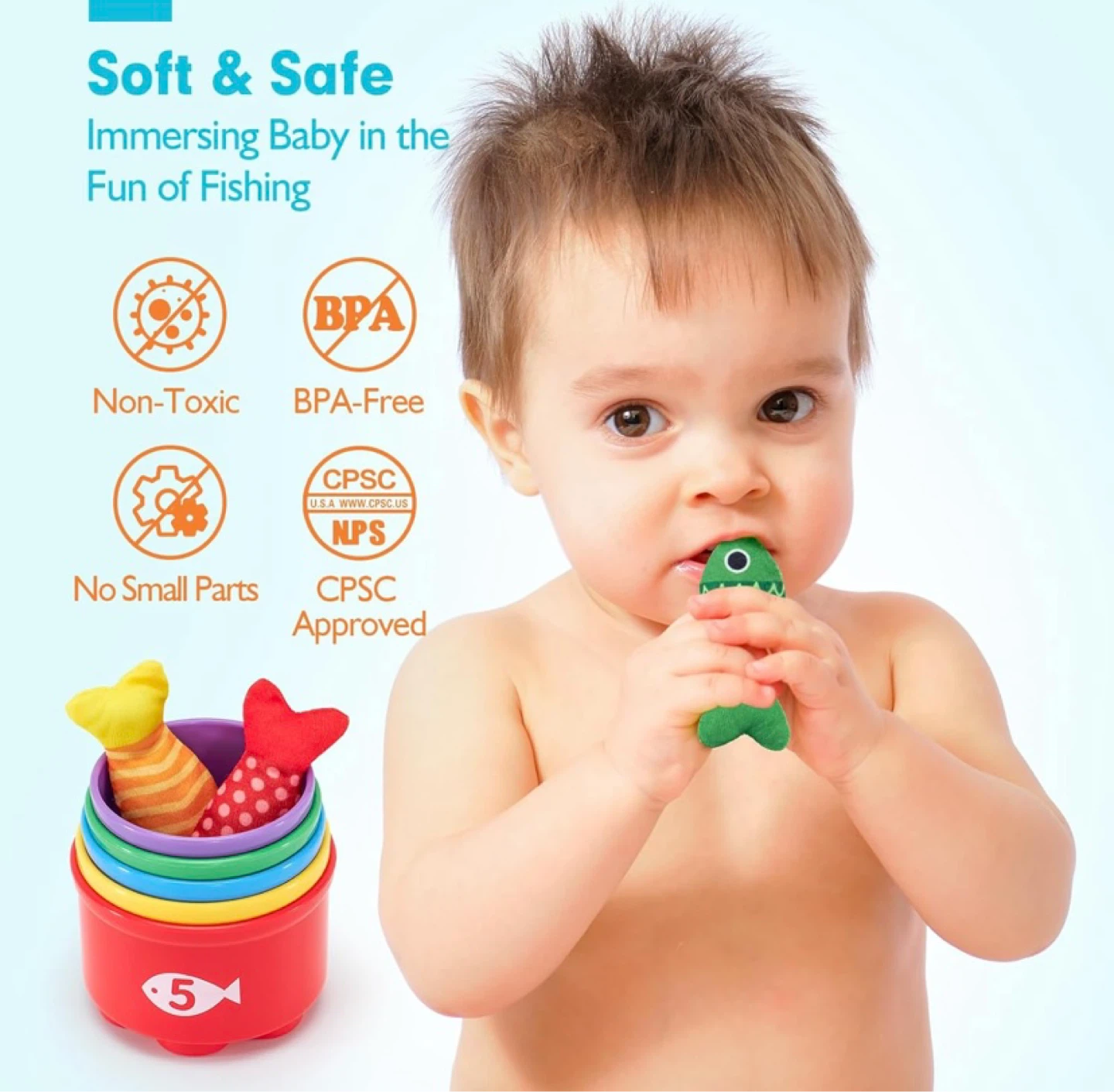 New Toddler Montessori Fishing Counting Sorting Toy - photo 3