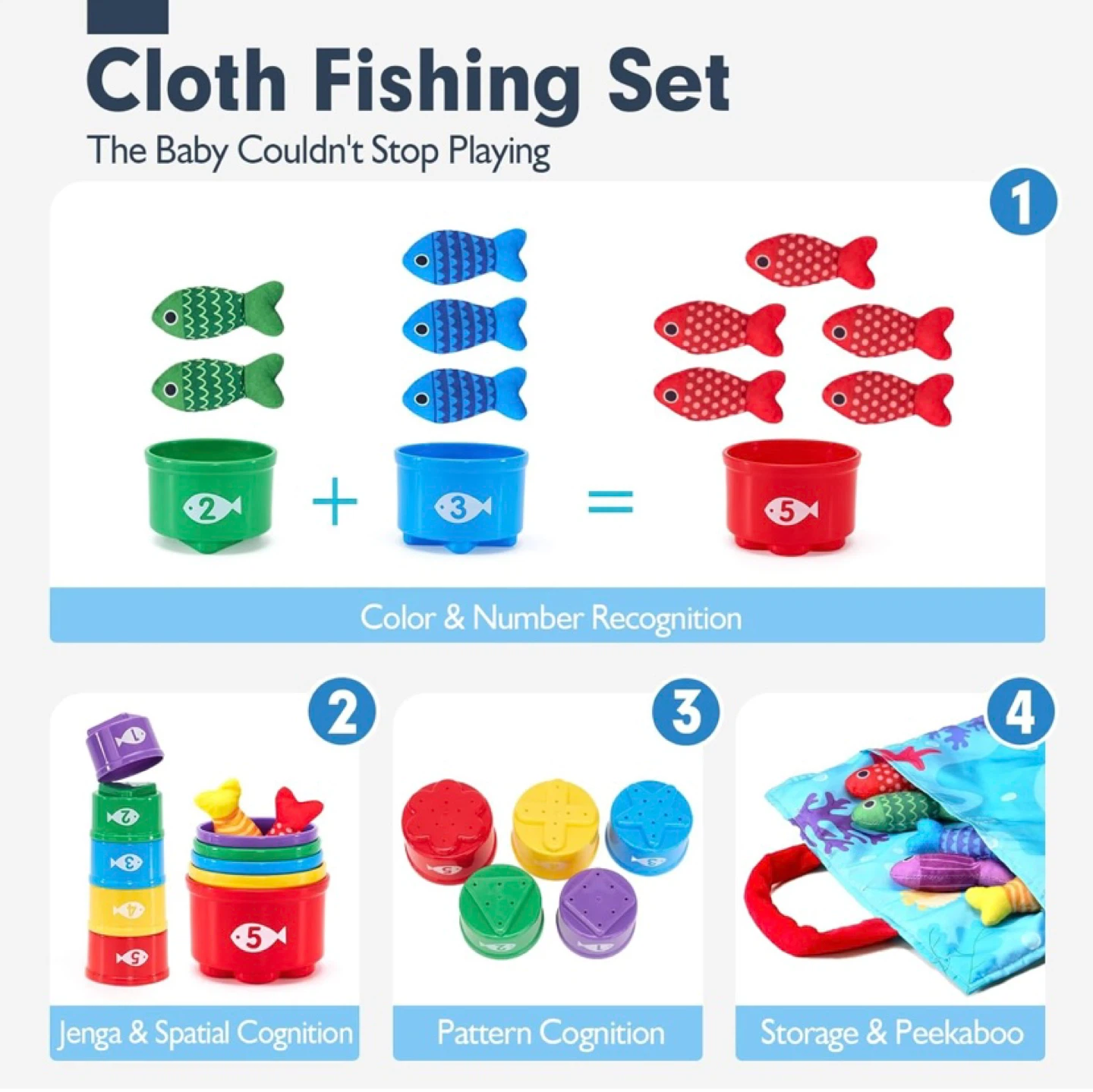 New Toddler Montessori Fishing Counting Sorting Toy - photo 2