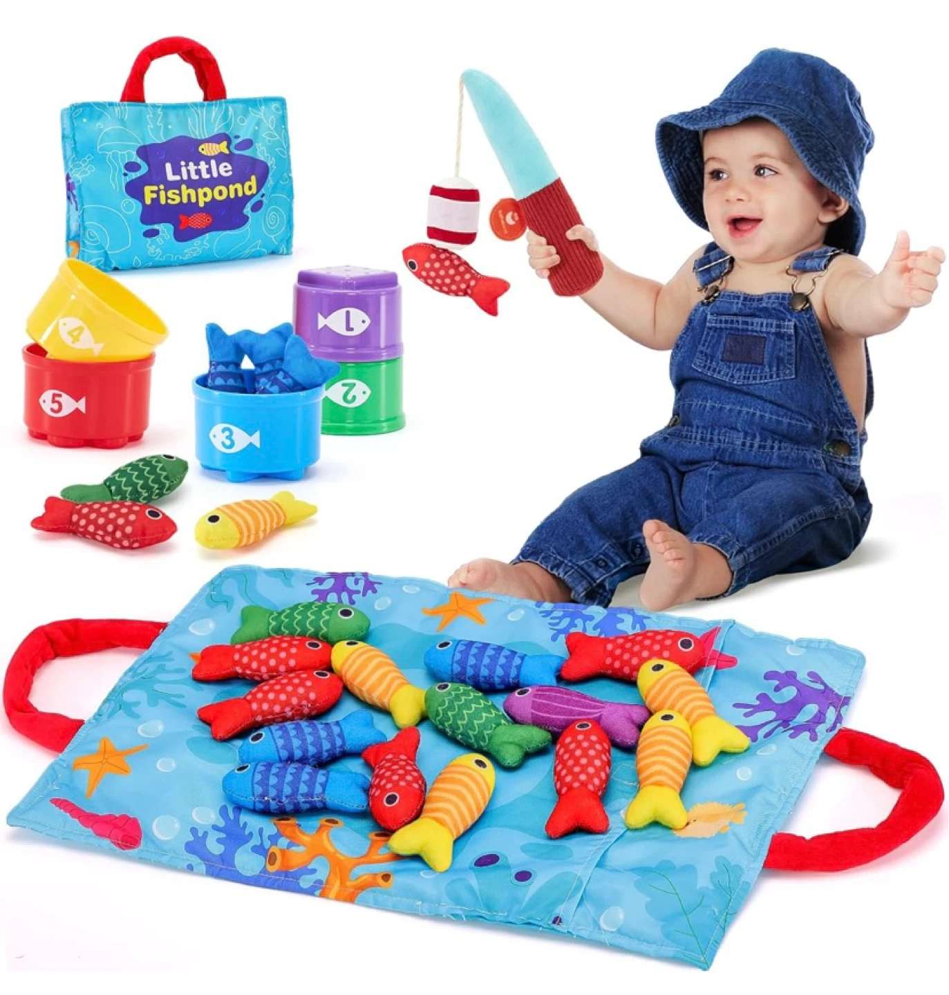 New Toddler Montessori Fishing Counting Sorting Toy