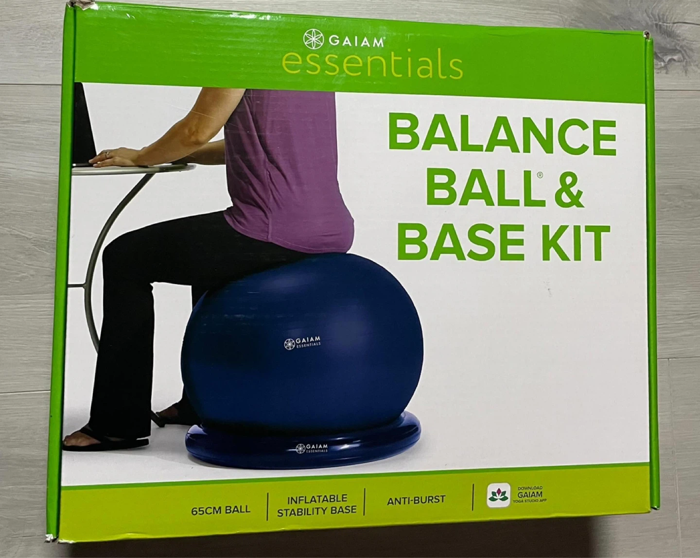 New Gaiam Essentials Balance Ball & Base Kit - Blue ⚽️ - photo 2