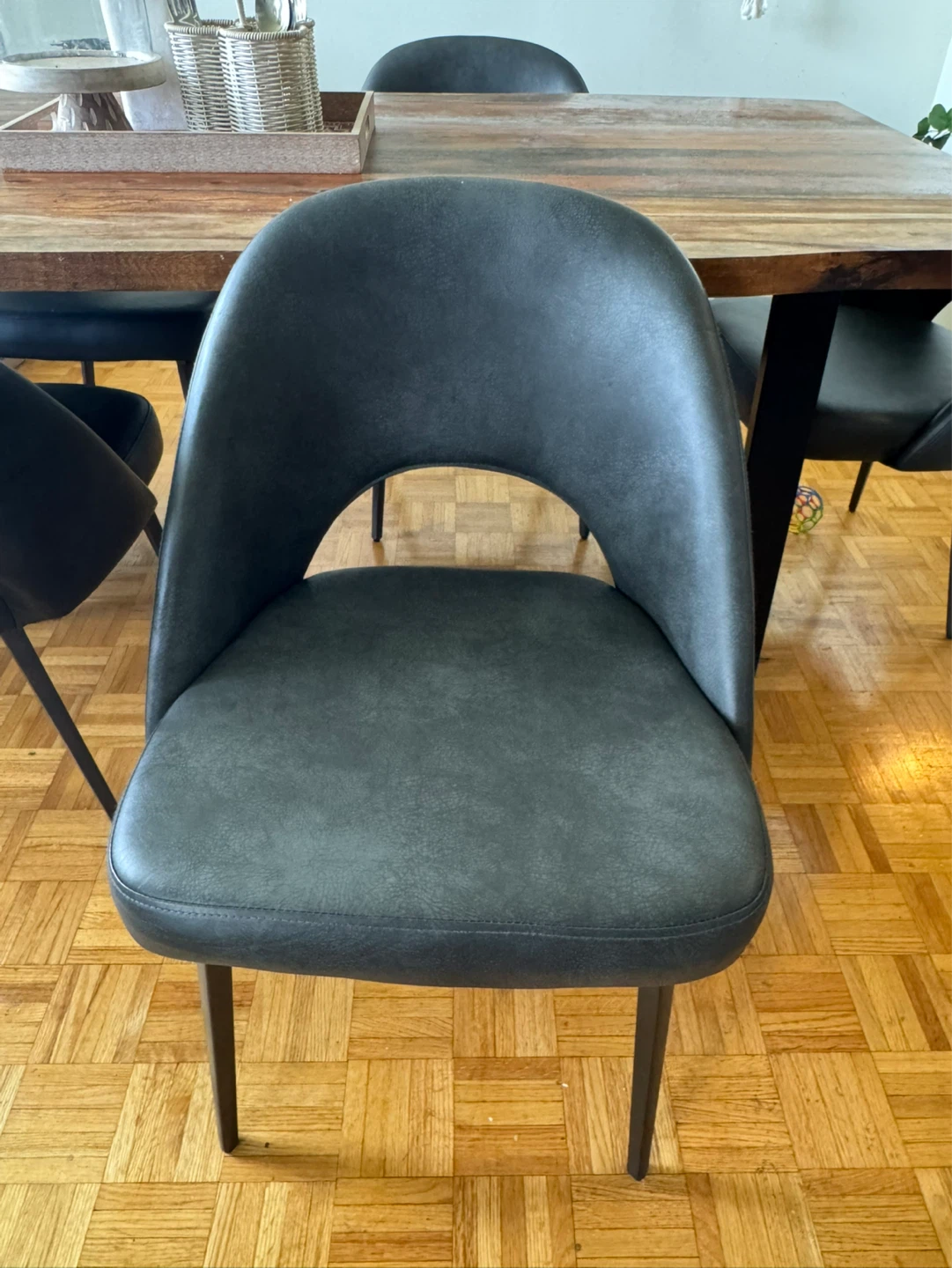 Edge solid wood dining table + 6 upholstered padded chairs - photo 3