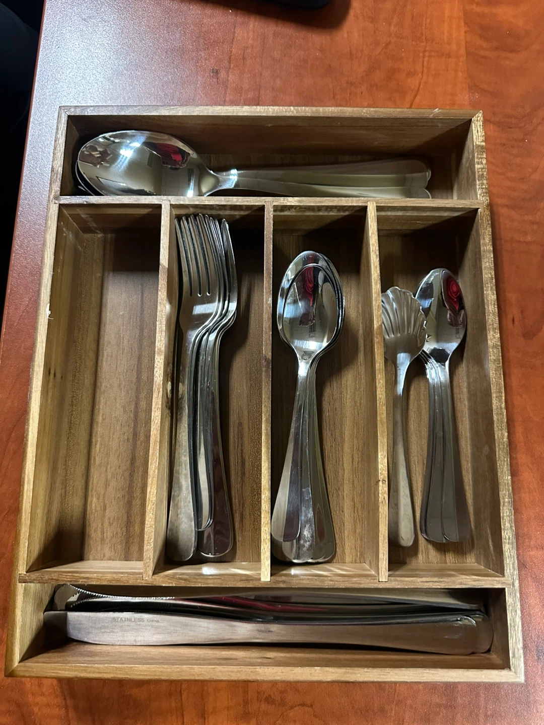 Cutlery Set with Wooden Organizer