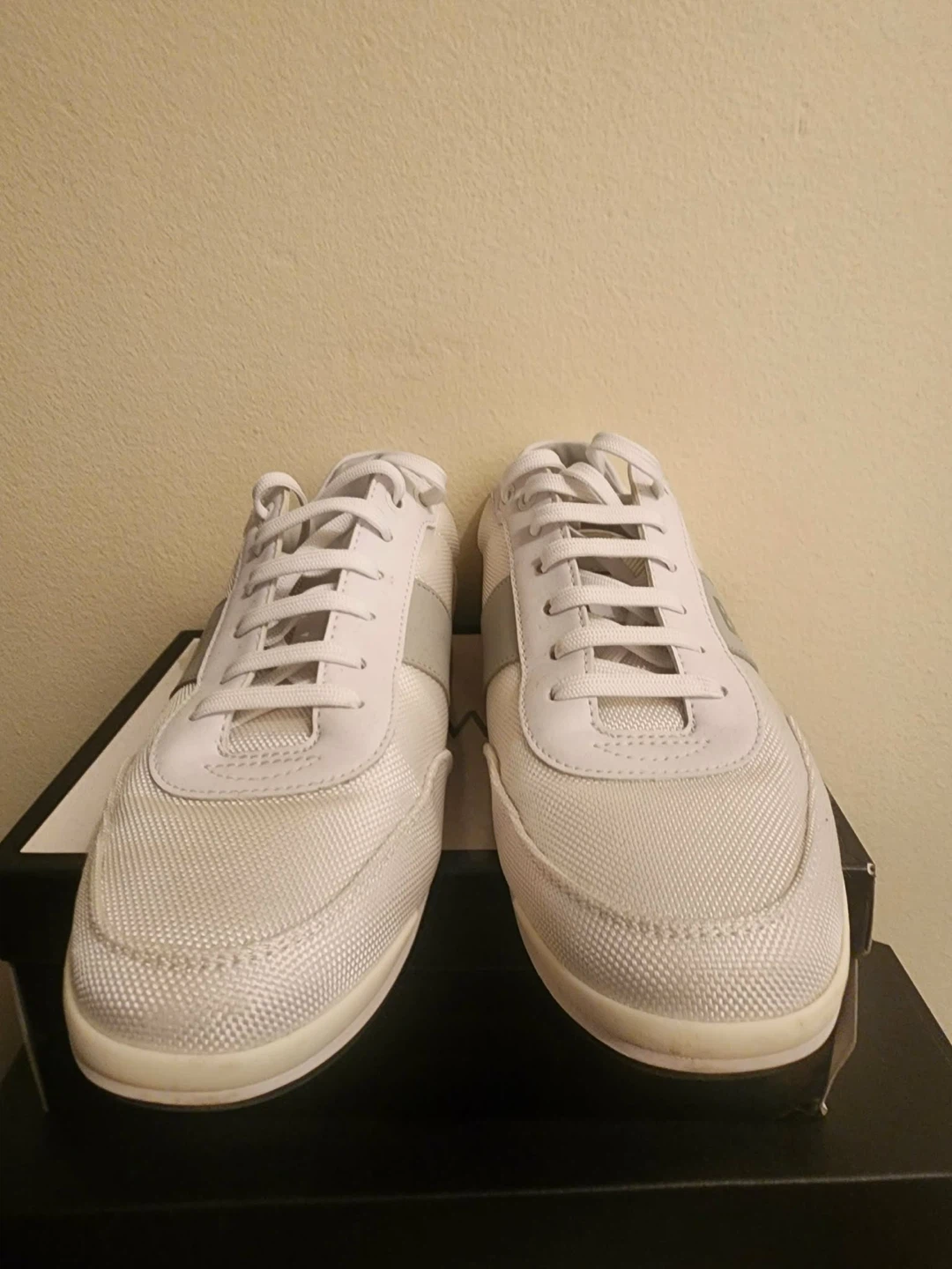 BOSS Men's White/Grey Sneakers Size 40 euro - photo 3