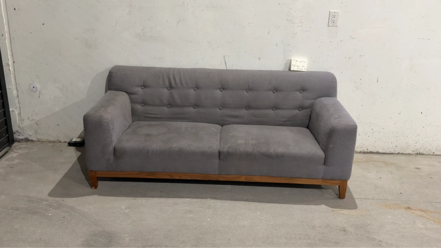 Grey Fabric Tufted Sofa - photo 5