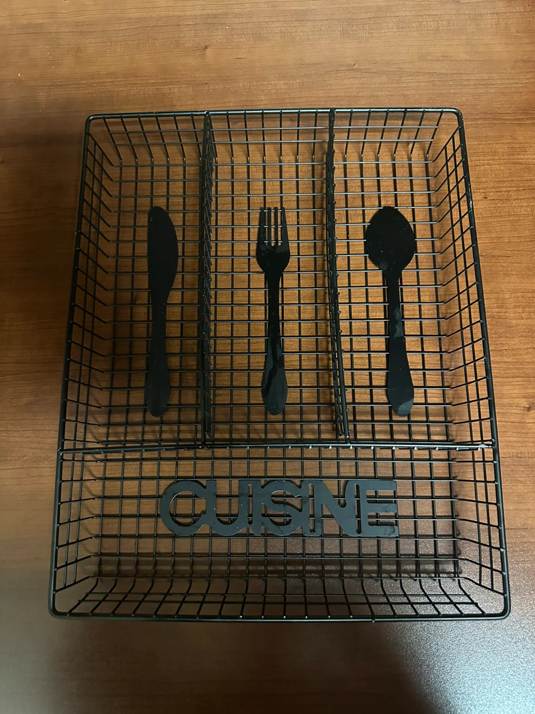 Black Wire Cutlery Organizer Basket