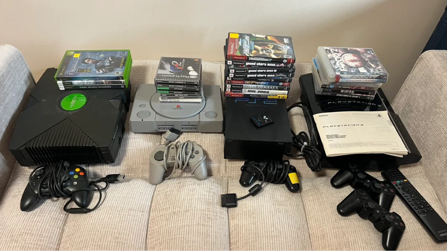 Xbox, Playstation 1, Playstation 2, Playstation 3