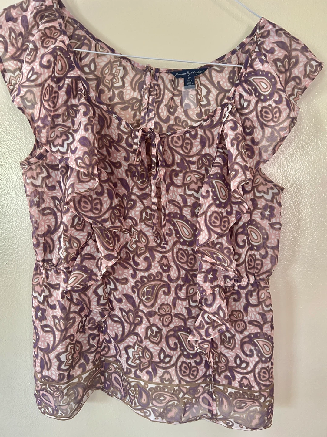 American Eagle Outfitters Floral Ruffle Blouse - Medium - photo 4