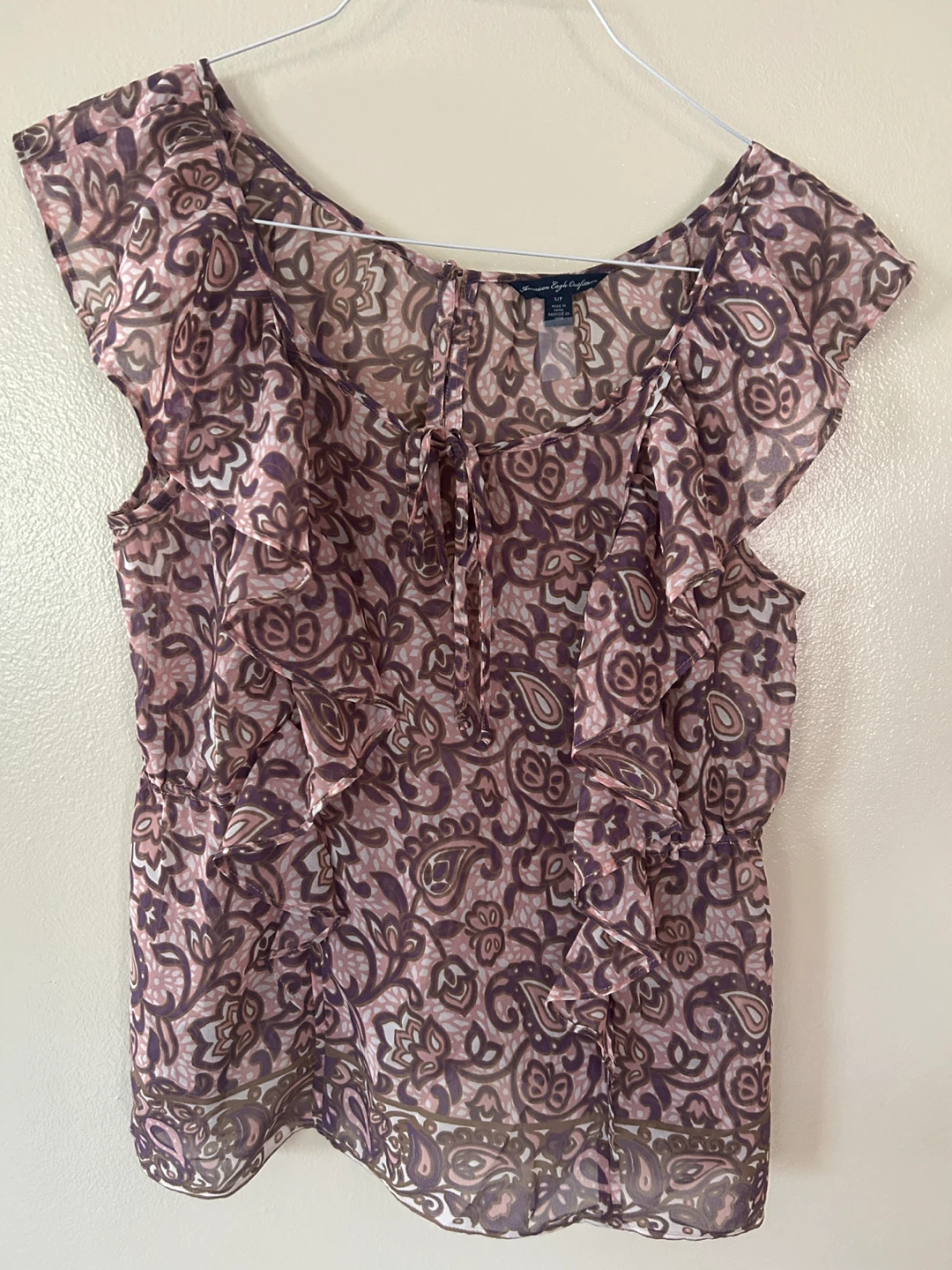 American Eagle Outfitters Floral Ruffle Blouse - Medium - photo 2