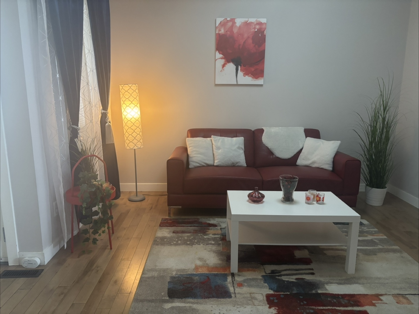 Red leather Sofa - photo 2
