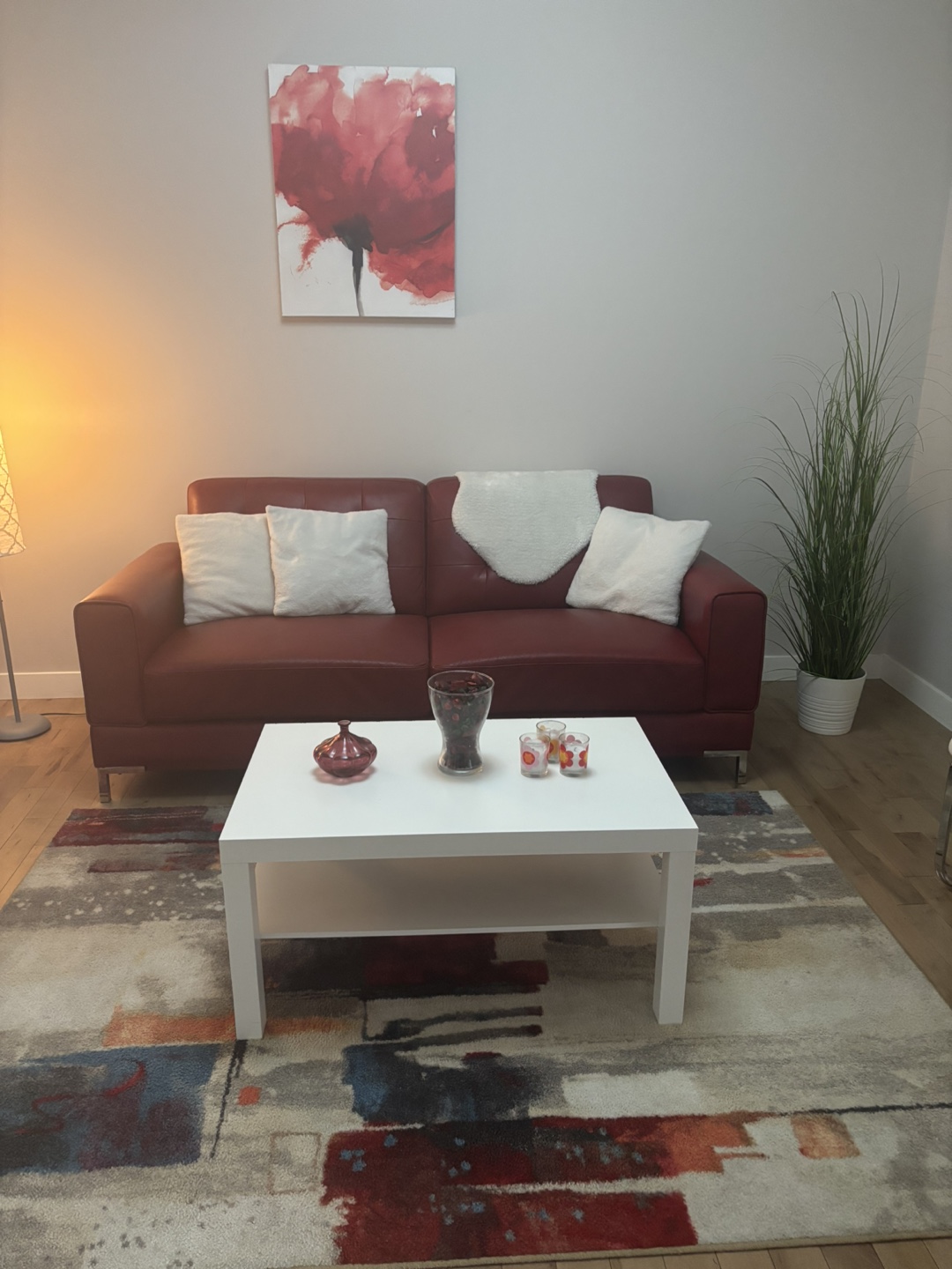 Red leather Sofa