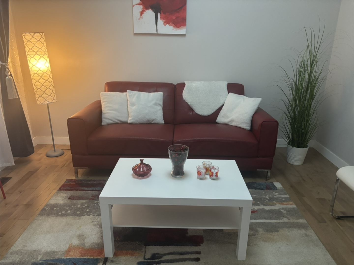Red leather Sofa - photo 3