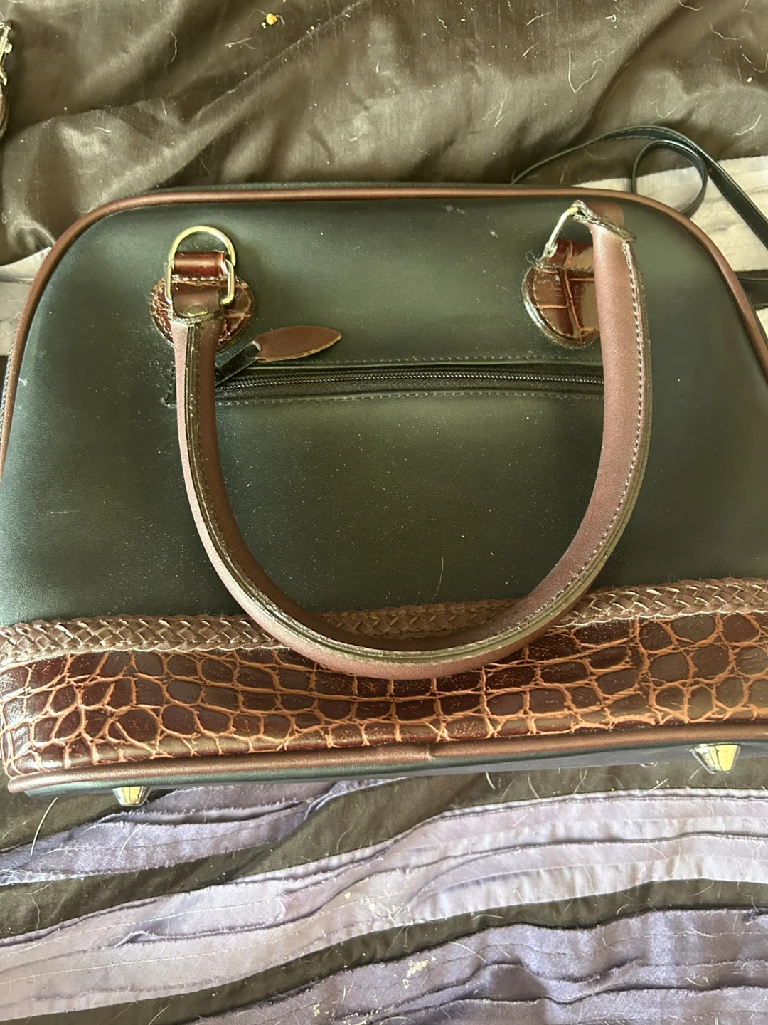 Black Satchel  Handbag with Matching Wallet⚽️ - photo 2