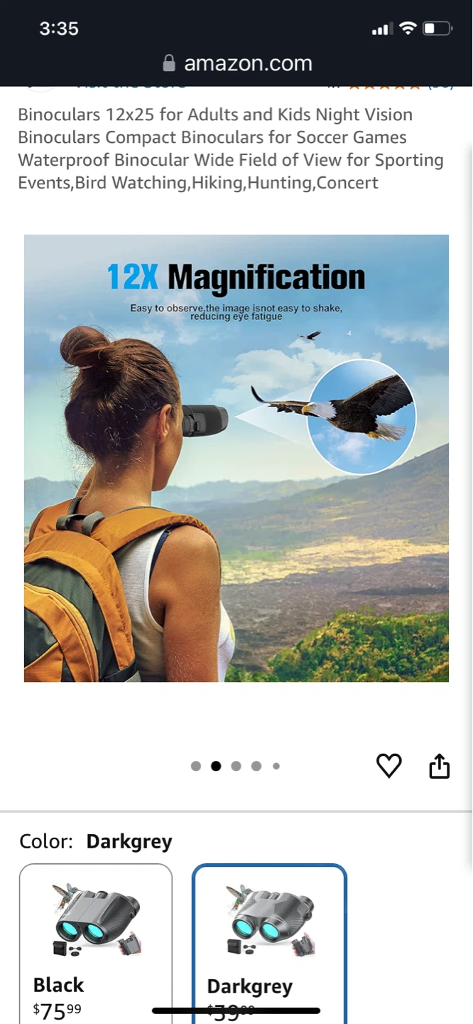 Binoculars 12x25 for Adults and Kids - photo 2